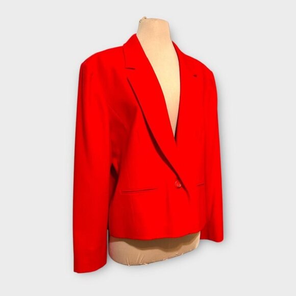 Vintage 80s Pendleton Wool Blazer Red EUC Single Button 12 Shoulder Pads Classic - Picture 11 of 12